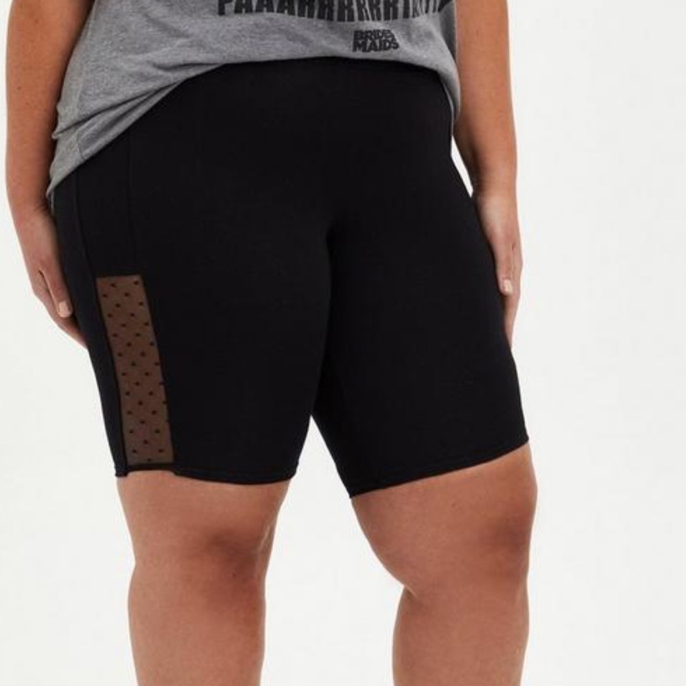 Torrid Black Mesh Side Bike Short